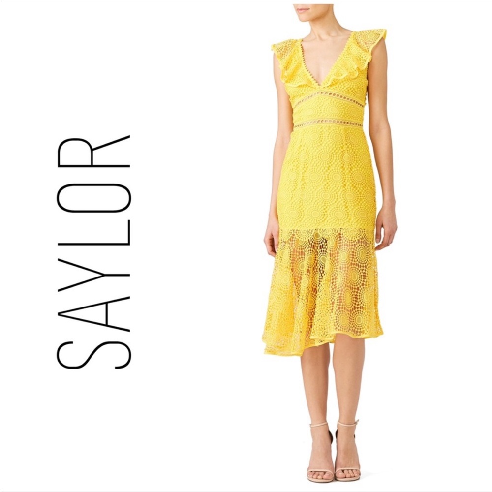 Saylor Yellow Lace dress